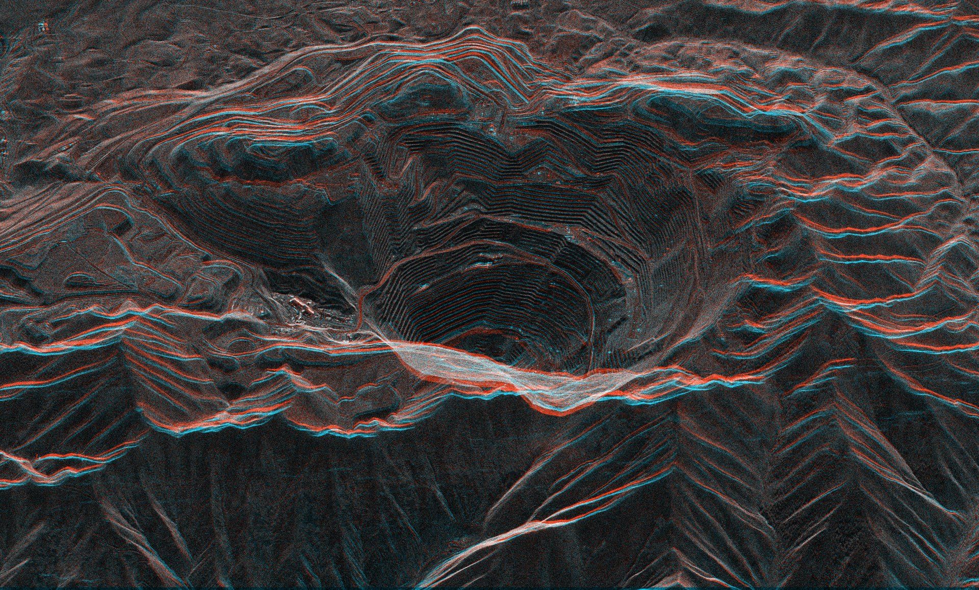 SAR image of mountain terrain