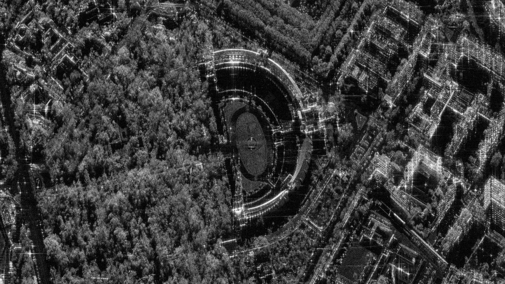 QPS-SAR image of Seville, Spain: Plaza de España and María Luisa Park