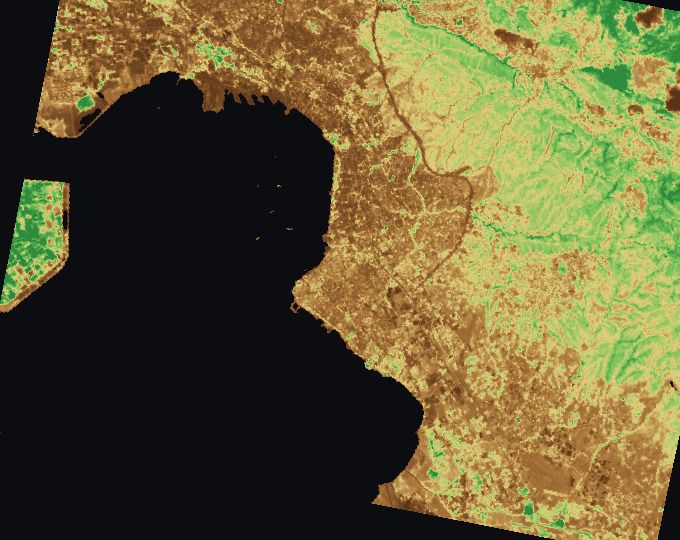 Θεσσαλονίκη και γύρω αγροτεμάχια, χάρτης δείκτη: NDRE
