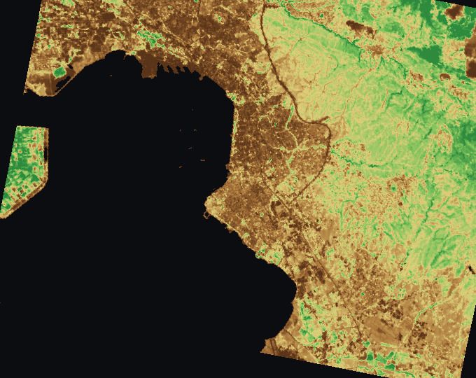 Θεσσαλονίκη και γύρω αγροτεμάχια, χάρτης δείκτη: SAVI